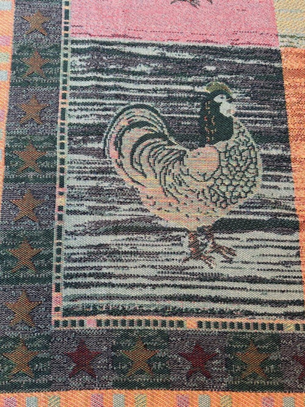 Warren Kimble Rooster Tapestry Throw Blanket 48in x 57in Home Country Farmhouse - Picture 10 of 13